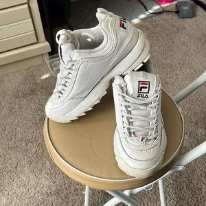White Filas, size 6.5
